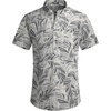 image:imageCOOFANDY Mens Cotton Linen Henley Shirt Short Sleeve Hippie Casual Beach TShirts with PocketApricot Black  Plant Leaves