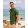 image:imageCOOFANDY Mens Cotton Linen Henley Shirt Short Sleeve Hippie Casual Beach TShirts with PocketArmy Green