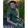 image:imageCOOFANDY Mens Cotton Linen Henley Shirt Short Sleeve Hippie Casual Beach TShirts with PocketArmy Green