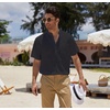 image:imageCOOFANDY Mens Cotton Linen Henley Shirt Short Sleeve Hippie Casual Beach TShirts with PocketBlack