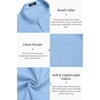 image:imageCOOFANDY Mens Cotton Linen Henley Shirt Short Sleeve Hippie Casual Beach TShirts with PocketBlue