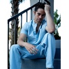 image:imageCOOFANDY Mens Cotton Linen Henley Shirt Short Sleeve Hippie Casual Beach TShirts with PocketBlue