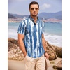 image:imageCOOFANDY Mens Cotton Linen Henley Shirt Short Sleeve Hippie Casual Beach TShirts with PocketBlue Tiedye