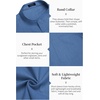 image:imageCOOFANDY Mens Cotton Linen Henley Shirt Short Sleeve Hippie Casual Beach TShirts with PocketDenim Blue