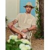 image:imageCOOFANDY Mens Cotton Linen Henley Shirt Short Sleeve Hippie Casual Beach TShirts with PocketKhaki