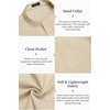 image:imageCOOFANDY Mens Cotton Linen Henley Shirt Short Sleeve Hippie Casual Beach TShirts with PocketLight Khaki