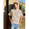 image:imageCOOFANDY Mens Cotton Linen Henley Shirt Short Sleeve Hippie Casual Beach TShirts with PocketLight Khaki