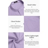 image:imageCOOFANDY Mens Cotton Linen Henley Shirt Short Sleeve Hippie Casual Beach TShirts with PocketLight Purple