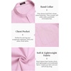 image:imageCOOFANDY Mens Cotton Linen Henley Shirt Short Sleeve Hippie Casual Beach TShirts with PocketPink