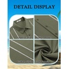 image:imageCOOFANDY Mens Cuban Guayabera Shirt Short Sleeve Button Down Shirts Summer Beach Vacation ShirtsArmy Green  White Webbing