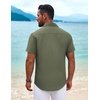 image:imageCOOFANDY Mens Cuban Guayabera Shirt Short Sleeve Button Down Shirts Summer Beach Vacation ShirtsArmy Green
