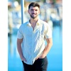 image:imageCOOFANDY Mens Cuban Guayabera Shirt Short Sleeve Button Down Shirts Summer Beach Vacation ShirtsBeige