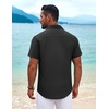 image:imageCOOFANDY Mens Cuban Guayabera Shirt Short Sleeve Button Down Shirts Summer Beach Vacation ShirtsBlack