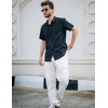 image:imageCOOFANDY Mens Cuban Guayabera Shirt Short Sleeve Button Down Shirts Summer Beach Vacation ShirtsBlack