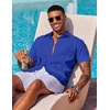 image:imageCOOFANDY Mens Cuban Guayabera Shirt Short Sleeve Button Down Shirts Summer Beach Vacation ShirtsBright Royal