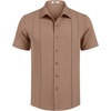 image:imageCOOFANDY Mens Cuban Guayabera Shirt Short Sleeve Button Down Shirts Summer Beach Vacation ShirtsCaramel