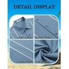 image:imageCOOFANDY Mens Cuban Guayabera Shirt Short Sleeve Button Down Shirts Summer Beach Vacation ShirtsDenim Blue  White Webbing