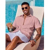 image:imageCOOFANDY Mens Cuban Guayabera Shirt Short Sleeve Button Down Shirts Summer Beach Vacation ShirtsDusty Pink
