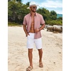image:imageCOOFANDY Mens Cuban Guayabera Shirt Short Sleeve Button Down Shirts Summer Beach Vacation ShirtsDusty Pink