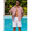 image:imageCOOFANDY Mens Cuban Guayabera Shirt Short Sleeve Button Down Shirts Summer Beach Vacation ShirtsDusty Pink