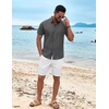 image:imageCOOFANDY Mens Cuban Guayabera Shirt Short Sleeve Button Down Shirts Summer Beach Vacation ShirtsGray