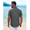image:imageCOOFANDY Mens Cuban Guayabera Shirt Short Sleeve Button Down Shirts Summer Beach Vacation ShirtsGray