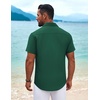 image:imageCOOFANDY Mens Cuban Guayabera Shirt Short Sleeve Button Down Shirts Summer Beach Vacation ShirtsGreen