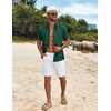 image:imageCOOFANDY Mens Cuban Guayabera Shirt Short Sleeve Button Down Shirts Summer Beach Vacation ShirtsGreen
