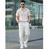 image:imageCOOFANDY Mens Cuban Guayabera Shirt Short Sleeve Button Down Shirts Summer Beach Vacation ShirtsKhaki