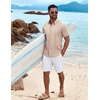 image:imageCOOFANDY Mens Cuban Guayabera Shirt Short Sleeve Button Down Shirts Summer Beach Vacation ShirtsKhaki