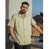 image:imageCOOFANDY Mens Cuban Guayabera Shirt Short Sleeve Button Down Shirts Summer Beach Vacation ShirtsLight Green