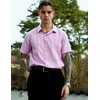 image:imageCOOFANDY Mens Cuban Guayabera Shirt Short Sleeve Button Down Shirts Summer Beach Vacation ShirtsLight Purple