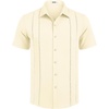 image:imageCOOFANDY Mens Cuban Guayabera Shirt Short Sleeve Button Down Shirts Summer Beach Vacation ShirtsLight Yellow