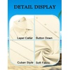 image:imageCOOFANDY Mens Cuban Guayabera Shirt Short Sleeve Button Down Shirts Summer Beach Vacation ShirtsLight Yellow