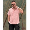 image:imageCOOFANDY Mens Cuban Guayabera Shirt Short Sleeve Button Down Shirts Summer Beach Vacation ShirtsPink