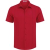 image:imageCOOFANDY Mens Cuban Guayabera Shirt Short Sleeve Button Down Shirts Summer Beach Vacation ShirtsRed