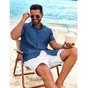 image:imageCOOFANDY Mens Cuban Guayabera Shirt Short Sleeve Button Down Shirts Summer Beach Vacation ShirtsRoyal Blue