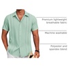 image:imageCOOFANDY Mens Cuban Guayabera Shirt Short Sleeve Button Down Shirts Summer Beach Vacation ShirtsSage Green