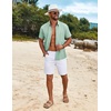 image:imageCOOFANDY Mens Cuban Guayabera Shirt Short Sleeve Button Down Shirts Summer Beach Vacation ShirtsSage Green