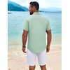 image:imageCOOFANDY Mens Cuban Guayabera Shirt Short Sleeve Button Down Shirts Summer Beach Vacation ShirtsSage Green