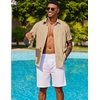 image:imageCOOFANDY Mens Cuban Guayabera Shirt Short Sleeve Button Down Shirts Summer Beach Vacation ShirtsTan