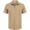image:imageCOOFANDY Mens Cuban Guayabera Shirt Short Sleeve Button Down Shirts Summer Beach Vacation ShirtsTan