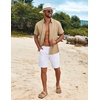 image:imageCOOFANDY Mens Cuban Guayabera Shirt Short Sleeve Button Down Shirts Summer Beach Vacation ShirtsTan