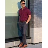 image:imageCOOFANDY Mens Cuban Guayabera Shirt Short Sleeve Button Down Shirts Summer Beach Vacation ShirtsWine Red
