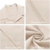 image:imageCOOFANDY Mens Cuban Guayabera Short Sleeve Shirt Casual Summer Beach Tops Button Down Untucked ShirtsBeige