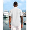 image:imageCOOFANDY Mens Cuban Guayabera Short Sleeve Shirt Casual Summer Beach Tops Button Down Untucked ShirtsWhite