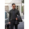 image:imageCOOFANDY Mens Dress Shirt Solid Long Sleeve Wrinkle Free Formal Shirt Business Button Down Shirts with PocketBlack