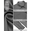 image:imageCOOFANDY Mens Dress Shirt Solid Long Sleeve Wrinkle Free Formal Shirt Business Button Down Shirts with PocketDark Grey