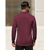 image:imageCOOFANDY Mens Dress Shirt Solid Long Sleeve Wrinkle Free Formal Shirt Business Button Down Shirts with PocketDark Red