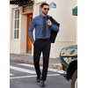 image:imageCOOFANDY Mens Dress Shirt Solid Long Sleeve Wrinkle Free Formal Shirt Business Button Down Shirts with PocketDenim Blue